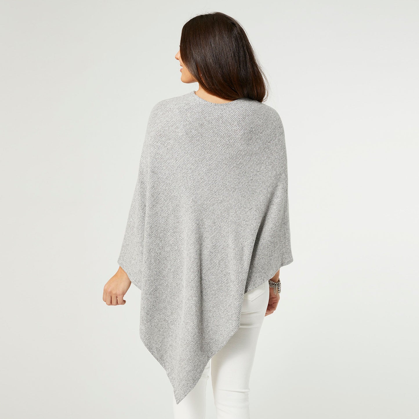 SELENE SUPERSOFT BABY RIBBED PONCHO HEATHER GREY