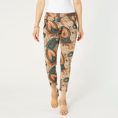 PRINTED JASMINE CAPRI ZIP POCKET LEGGINGS