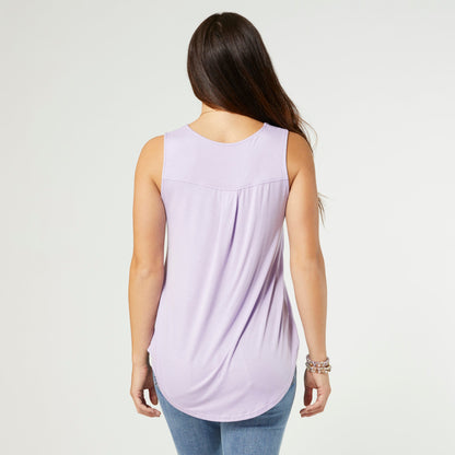 ERIN PLEAT BACK TANK LILAC