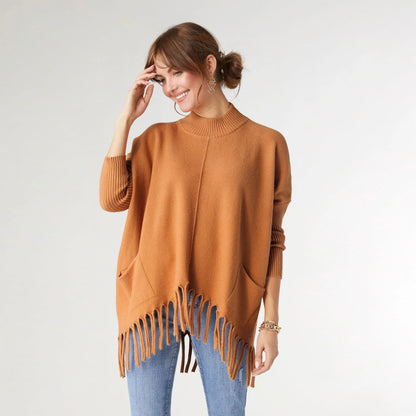 HEAVENLY LUXE FLOWY MOCKNECK SWEATER L/XL