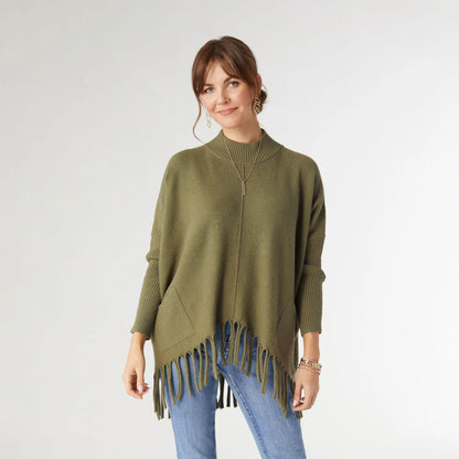 HEAVENLY LUXE FLOWY MOCKNECK SWEATER L/XL