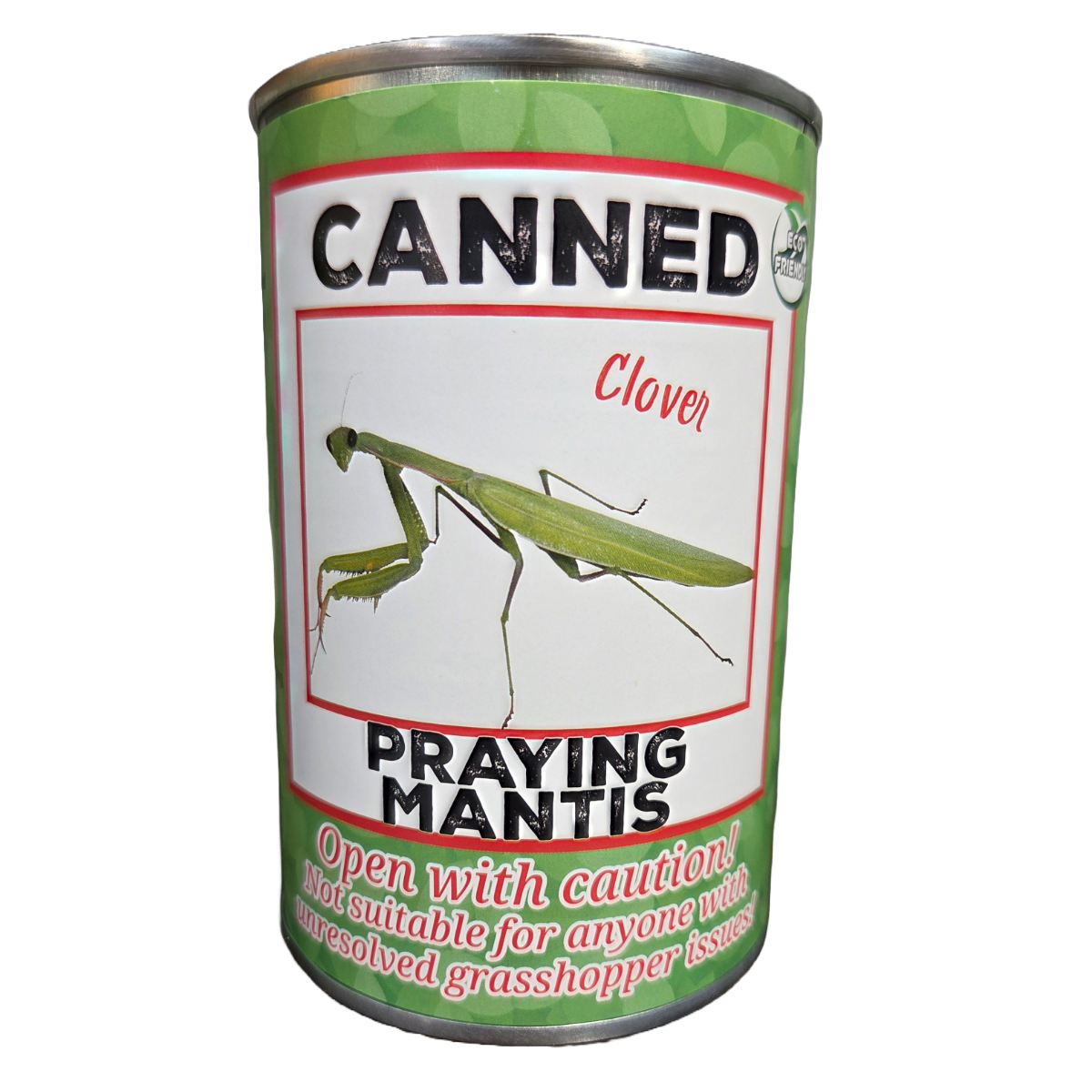 Canned Praying Mantis - Bug Insect Plush Gift in Can w/Jokes