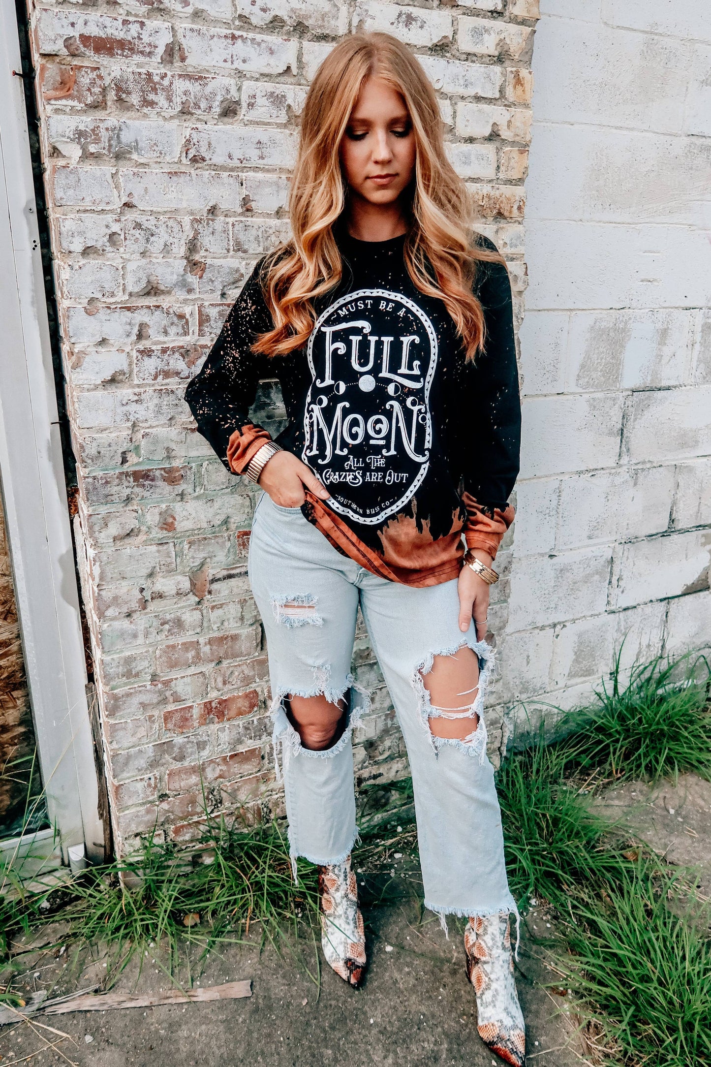 Full Moon Bleached Longsleeve