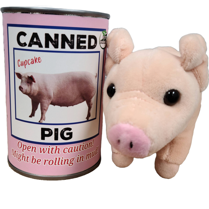 Canned Pig | Stuffed Farm Animal Plush w/Funny Jokes