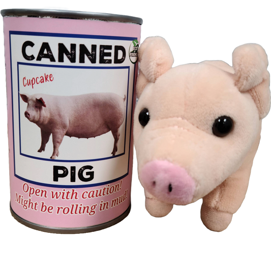 Canned Pig | Stuffed Farm Animal Plush w/Funny Jokes