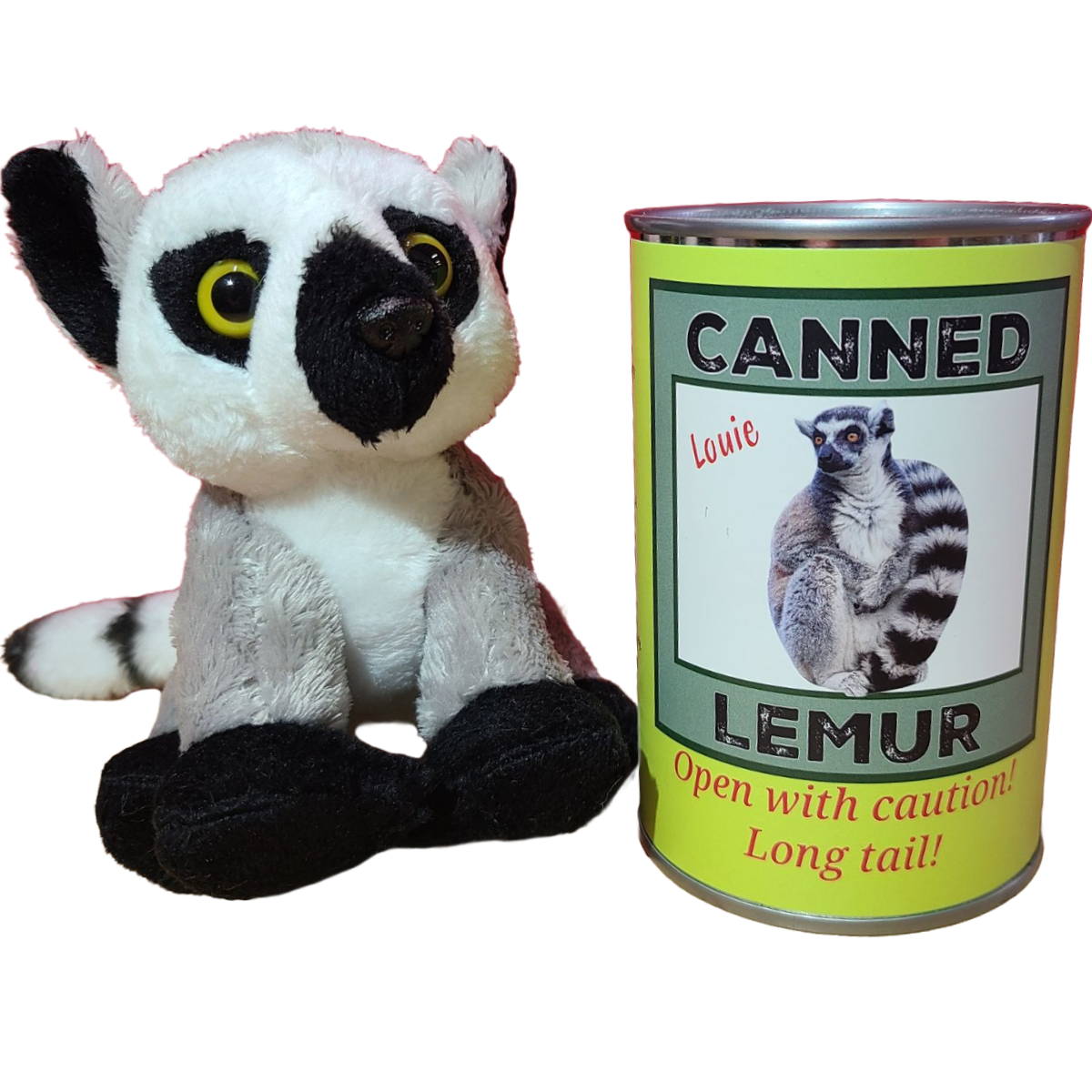 Louie the Canned Lemur - Stuffed Animal Plush w/Funny Jokes