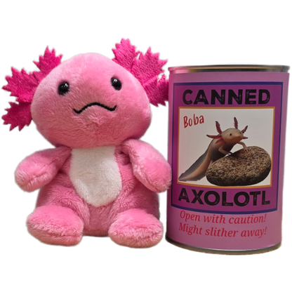 Canned Axolotl | Stuffed Animal Plush w/Jokes