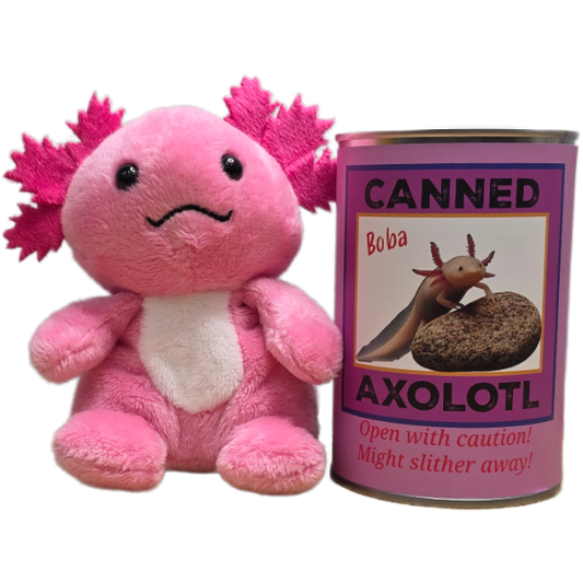 Canned Axolotl | Stuffed Animal Plush w/Jokes