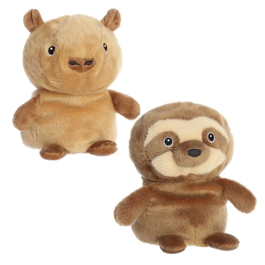 SLOTH/CAPYBARA REVERSIBLE STUFFED ANIMAL