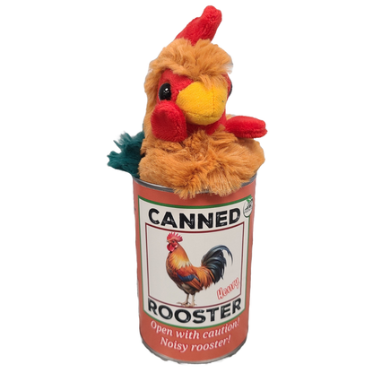 Canned Rooster | Farm Animal Plush w/Jokes