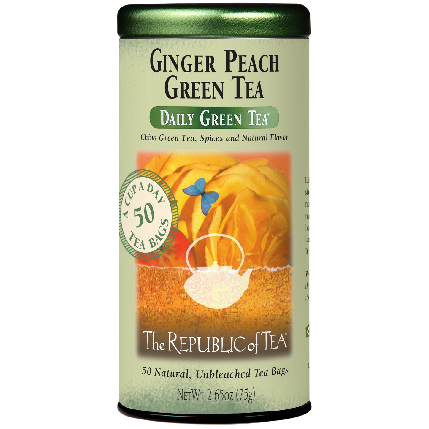 Ginger Peach Green Tea (50 Tea Bags)