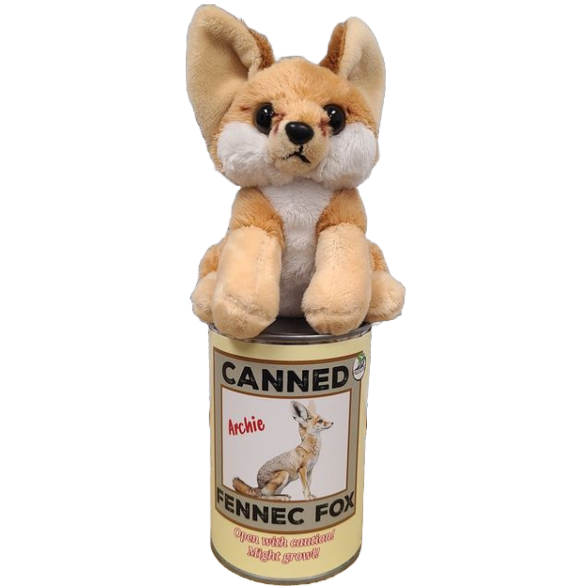 Canned Fennec Fox | Stuffed Animal Plush w/Jokes
