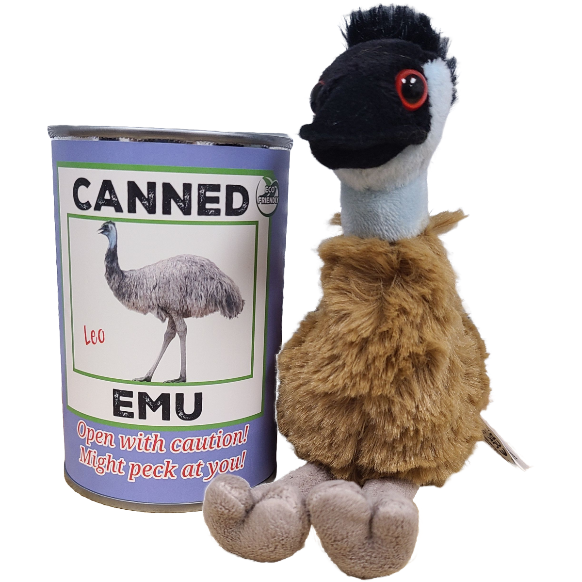 Canned Emu | Stuffed Animal Farm Plush w/Jokes | Unique Gift