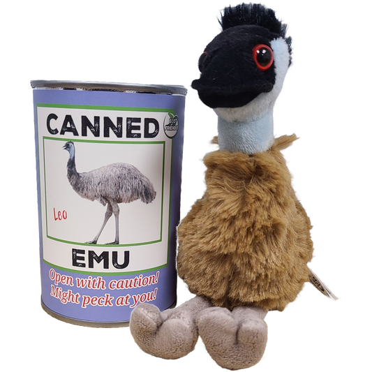 Canned Emu | Stuffed Animal Farm Plush w/Jokes | Unique Gift