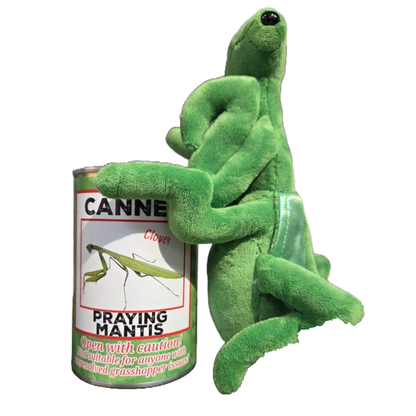 Canned Praying Mantis - Bug Insect Plush Gift in Can w/Jokes