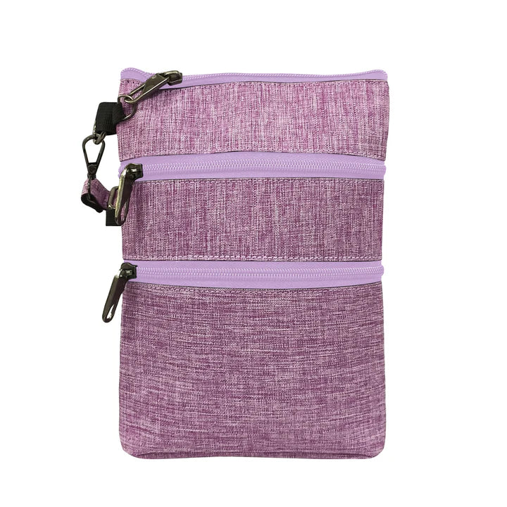 NUPOUCH ANTI THEFT 3 ZIPPER CROSSBODY LILAC