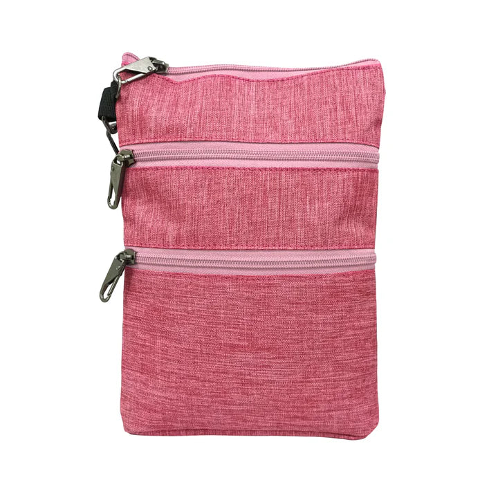 NUPOUCH ANTI THEFT 3 ZIPPER CROSSBODY ROSE