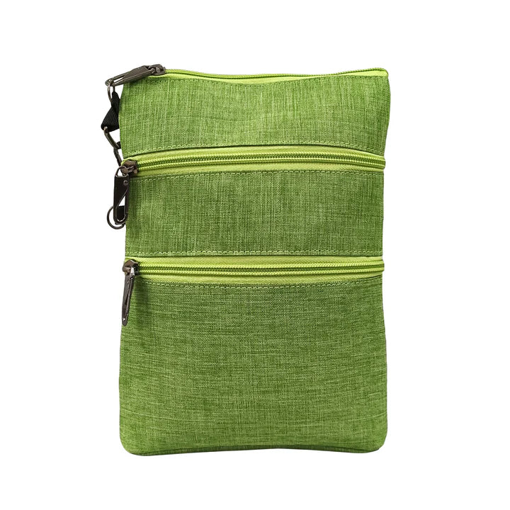 NUPOUCH ANTI THEFT 3 ZIPPER CROSSBODY APPLE GREEN