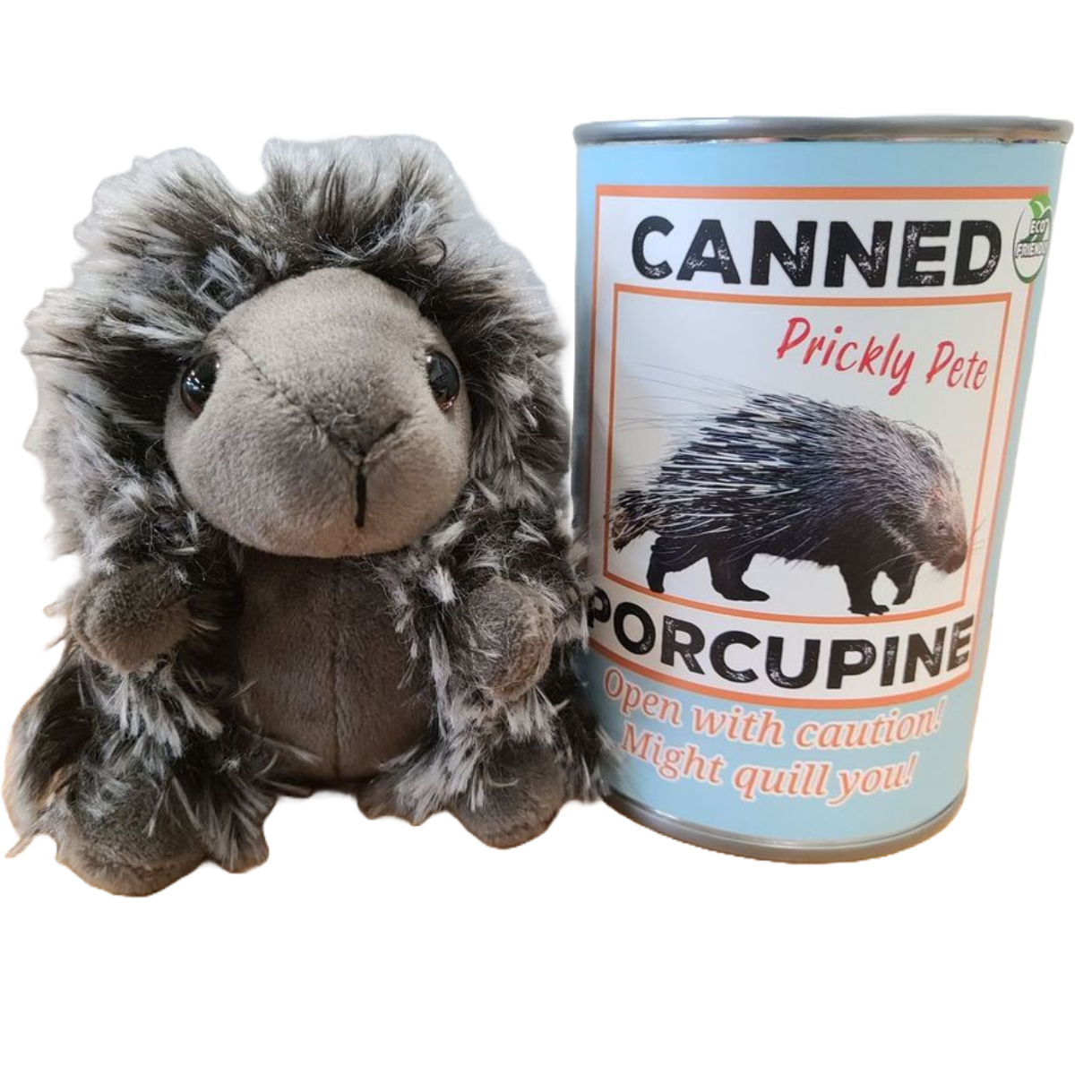 Canned Porcupine | Stuffed Animal Plush w/Funny Jokes