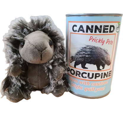 Canned Porcupine | Stuffed Animal Plush w/Funny Jokes