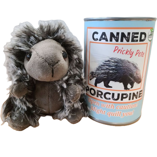 Canned Porcupine | Stuffed Animal Plush w/Funny Jokes