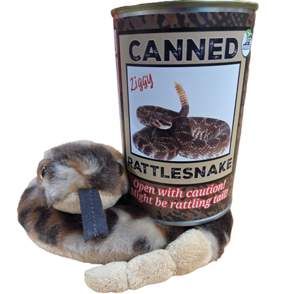 Ziggy the Canned Rattlesnake Stuffed Plush w/Funny Jokes