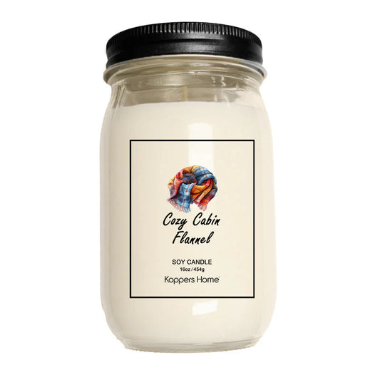 16 OZ Jar Cozy Cabin Flannel
