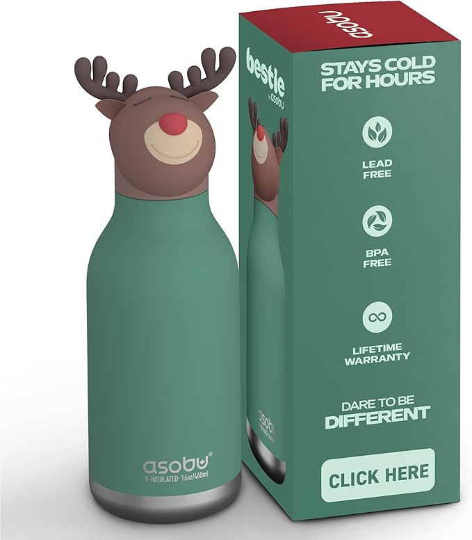 BESTIE REINDEER 16 OZ WATER BOTTLE