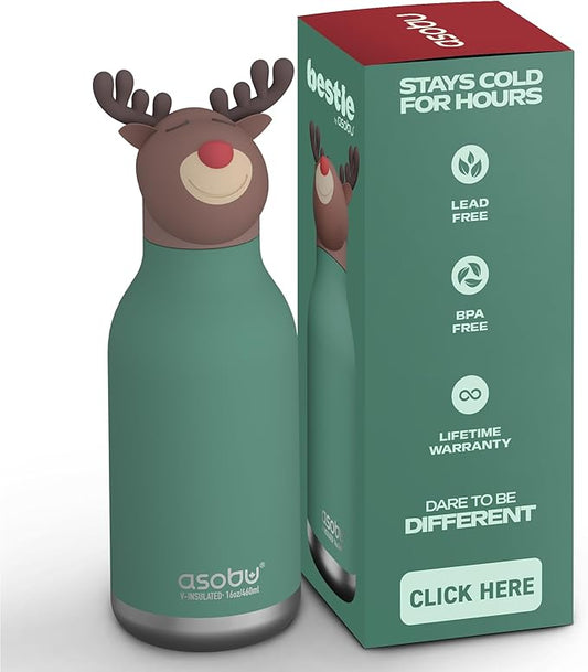 BESTIE REINDEER 16 OZ WATER BOTTLE