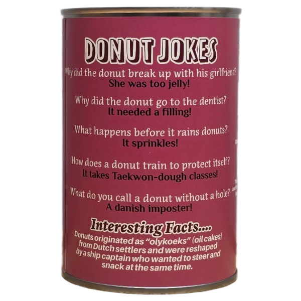 Can O' Donuts | 5 Mini Plush Donuts Gift w/Jokes
