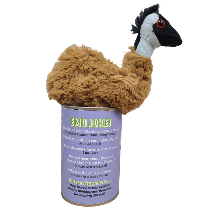 Canned Emu | Stuffed Animal Farm Plush w/Jokes | Unique Gift