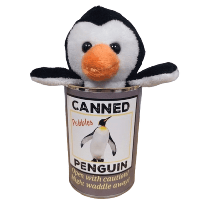 Pebbles the Canned Penguin Stuffed Animal Plush w/Jokes