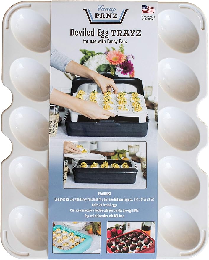 FANCY PANZ DEVILED EGG TRAY WHITE