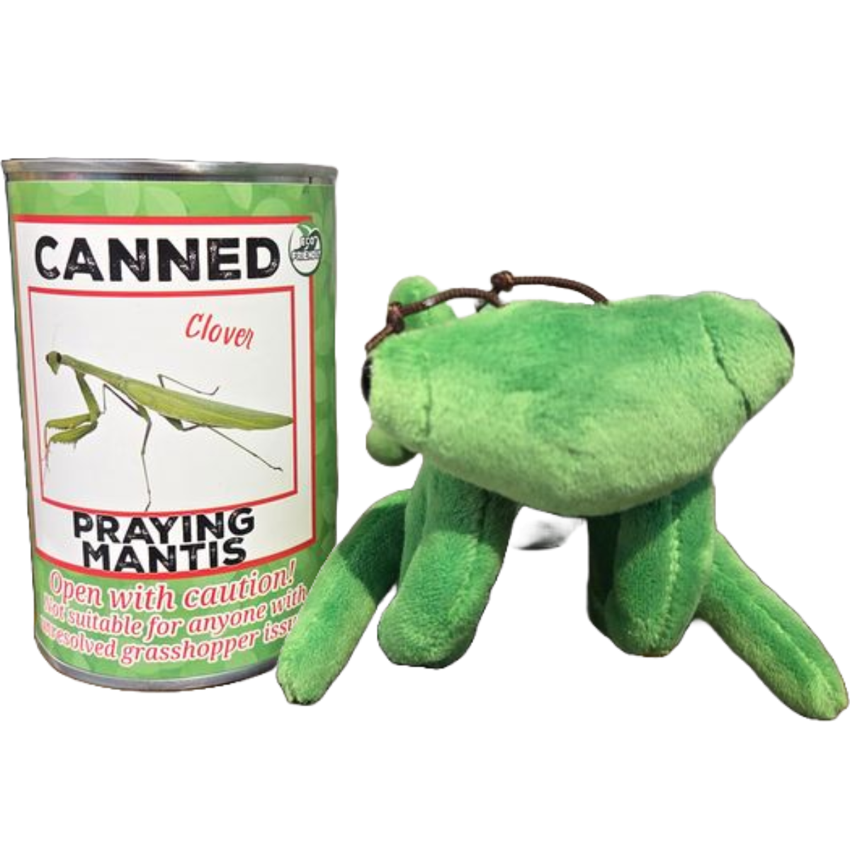 Canned Praying Mantis - Bug Insect Plush Gift in Can w/Jokes
