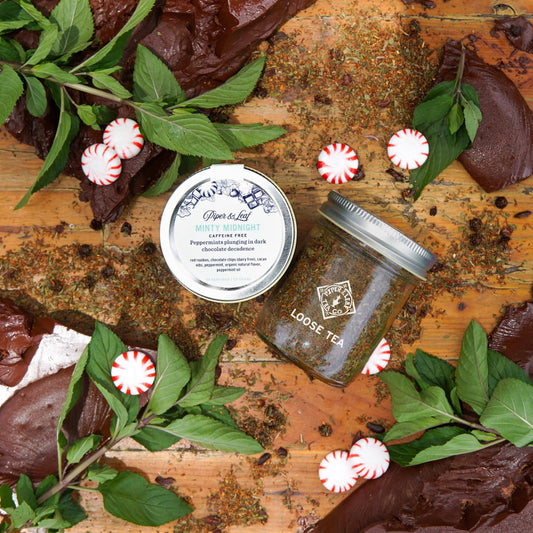 Minty Midnight Glass Jar of Loose Leaf - 30 Servings