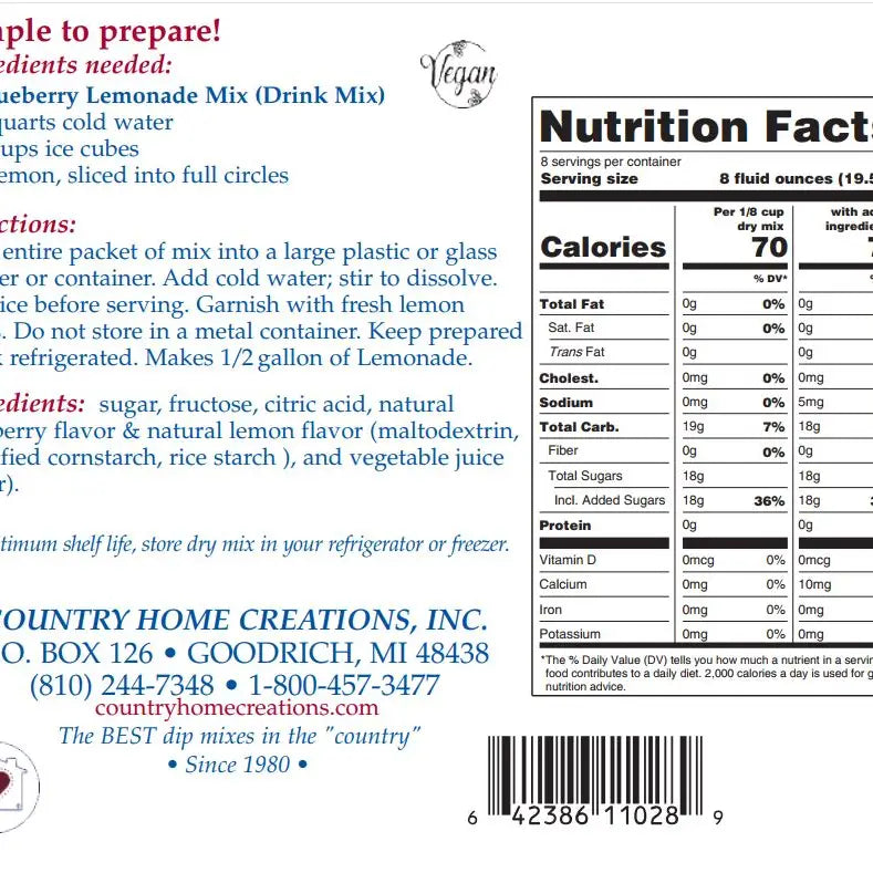 BLUEBERRY LEMONADE DRINK MIX