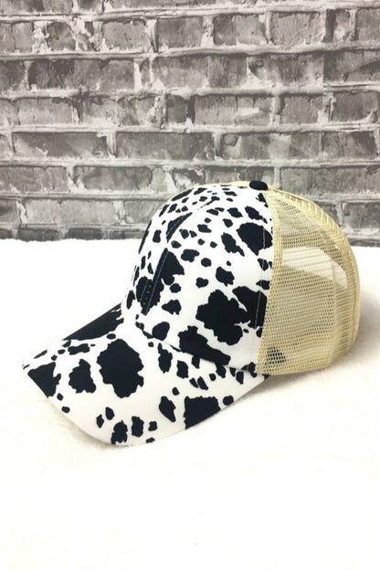 COW PRINT WESTERN  BASEBALL HAT MESH CAP
