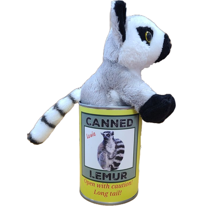 Louie the Canned Lemur - Stuffed Animal Plush w/Funny Jokes
