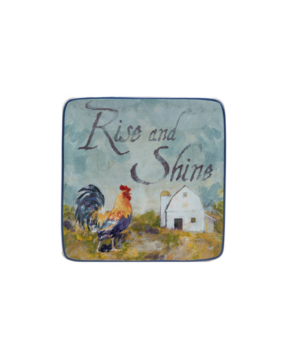 Rooster Meadow Canape Plates 6in 4 asst.