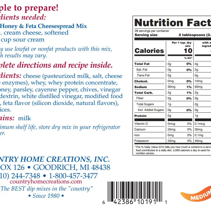 HOT HONEY & FETA CHEESESPREAD MIX
