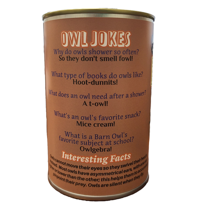 Hoot the Canned Owl Stuffed Animal Plush in Can Funny Jokes