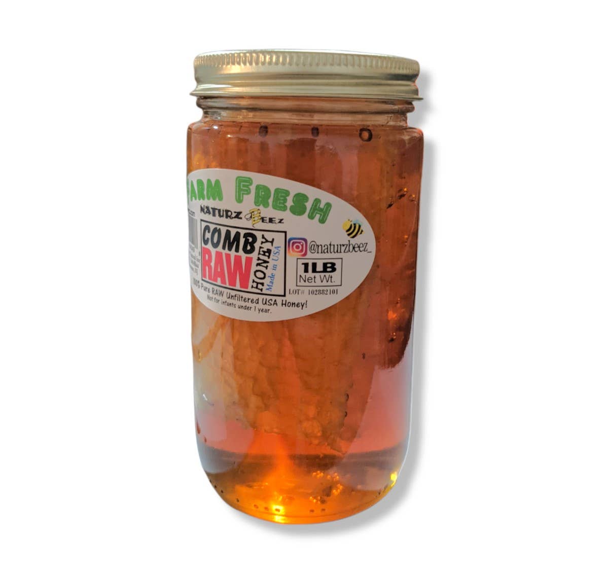 RAW HONEY COMB 1LB 100% PURE UNFILTERED USA HONEYCOMB