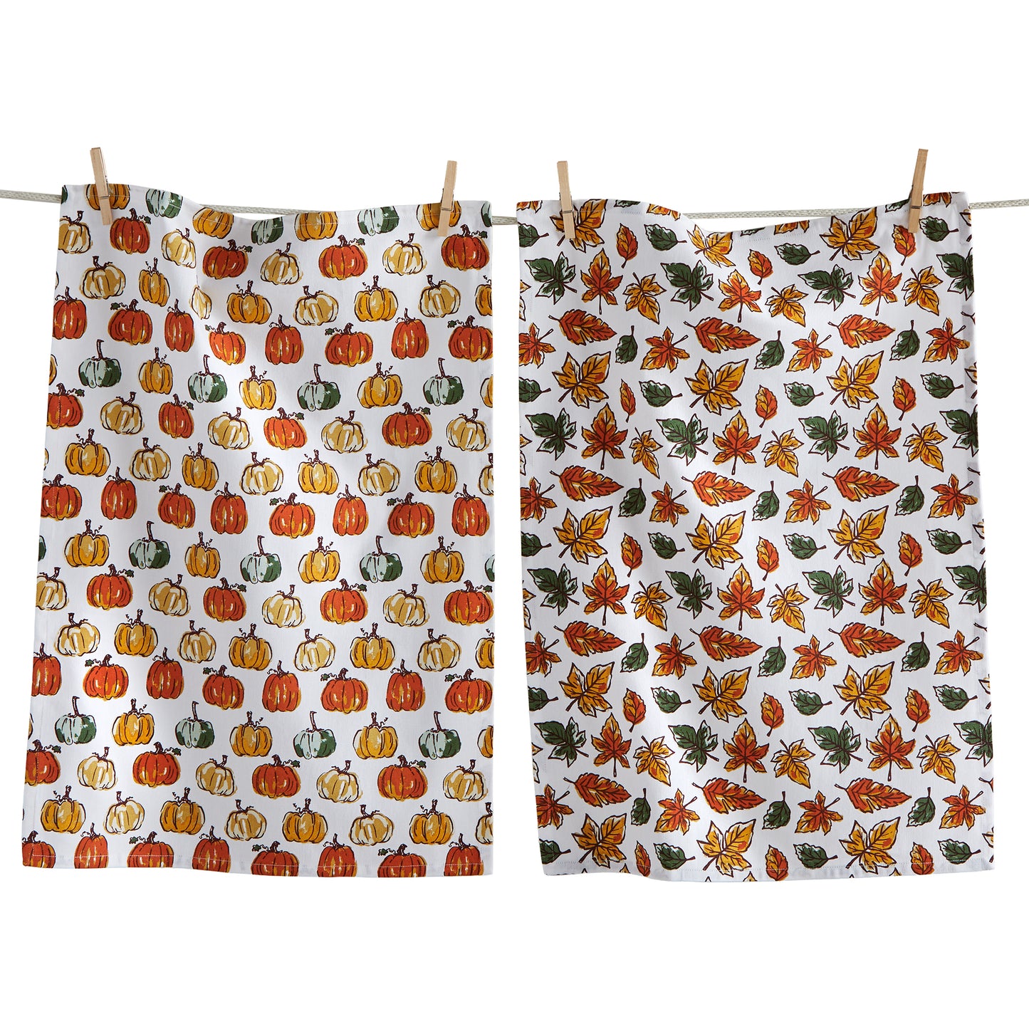 PUMPKIN AND LEAVES DISHTOWEL SET