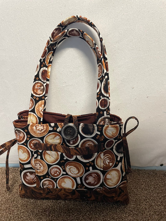 Coffee Mini Bow Tucks Handbag