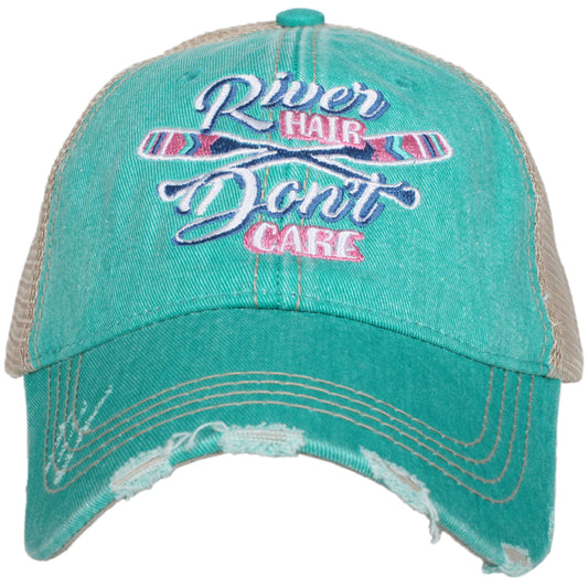 River Hair PADDLES on Teal Trucker Hat