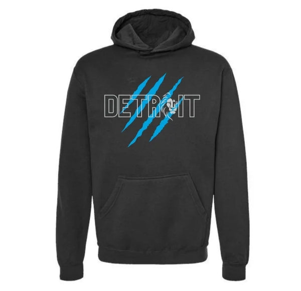 Detroit Text Claw Black Hoodie