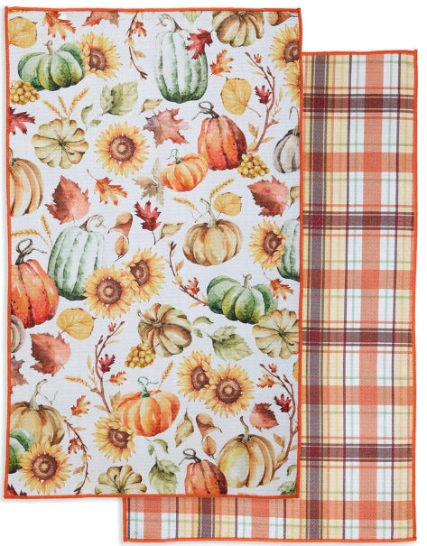 Harvest Pumpkin Printed Microfiber Dishtowel