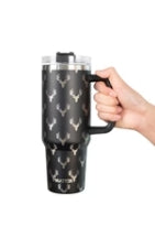 Deer All Over Black Tumbler