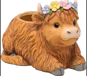 Highland Cow Flower Pot