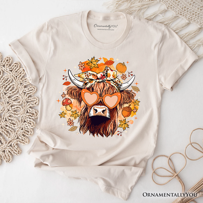 Fall Highland Cow T-Shirt, Messy Bun Howdy Tee Vibes